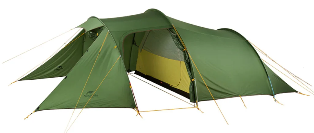 The 4-person Naturehike Opalus tent in action, showcasing its design and spaciousness for group camping. Image Source: https://www.aliexpress.com/item/3285341573.html?off_fsk=_9Veguy&Aff_platform=portals-search&sk=_9Veguy&Aff_Key_key=54 3AB32C82324A7CB8B9777A3C376EBC8-1613643411251-02048-_9veguy & Terminal_id = A5183DD90F90F36477F9F9F09E1AC7C2E61B & TMLOG = NEW_DETAIL